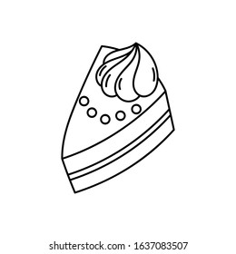 Piece of cake, muffin, vector icon for web, cards