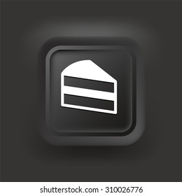 Piece of Cake on Black Square Button