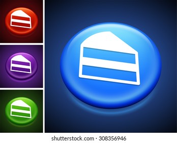 Piece of Cake on Blue Round Button