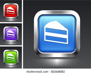 Piece of Cake on Blue Square Button