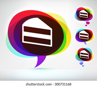 Piece of Cake on Colorful Speech Bubble
