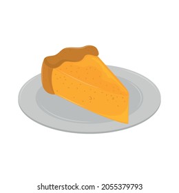 piece cake on dish icon style