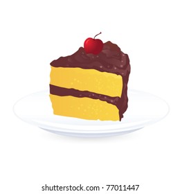 A piece of cake on on a plate