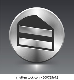 Piece of Cake on Silver Round Button