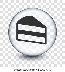 Piece of Cake on Transparent Round Button