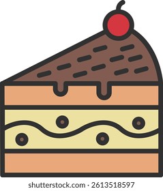 Piece Of Cake Outline Filled Style Icon