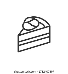 Teil des Kuchen Umrisssymbols. Vector Illustration.