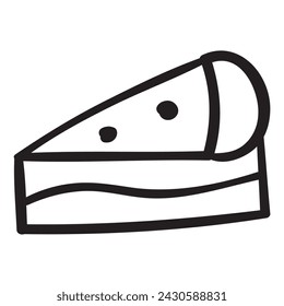 Piece of cake. Outline isolated icon Vector illustration. Graphic design on white background. 