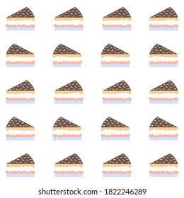 Piece of cake pattern repeat seamless in orange color for any design. geometric illustration