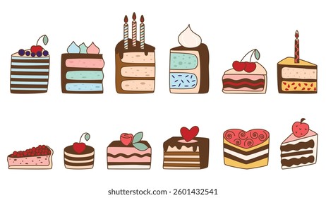 Piece of cake and pie set