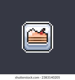piece of cake sign in pixel art style