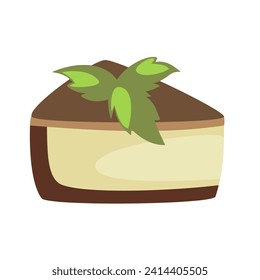 Piece of  cake. Cake slice with white background. Vector illustration.