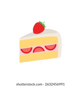 piece of cake strawberry shortcake frosting delicious dessert food birthday slice