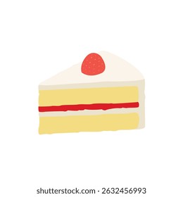 piece of cake strawberry shortcake frosting delicious dessert food birthday slice
