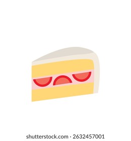piece of cake strawberry shortcake frosting delicious dessert food birthday slice