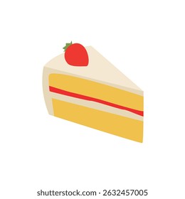 piece of cake strawberry shortcake frosting delicious dessert food birthday slice