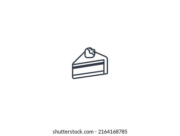 Piece Of Cake vector flat emoticon. Isolated Slice Of Cake illustration. Piece Of Cake icon