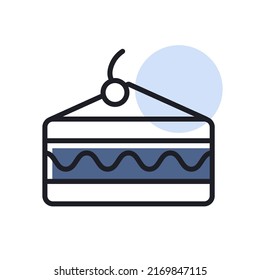Piece of cake vector icon. Fast food sign. Graph symbol for cooking web site and apps design, logo, app, UI