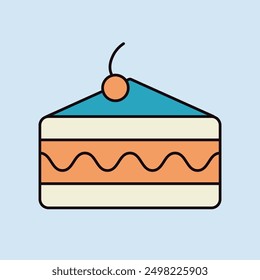 Piece of cake vector icon. Fast food sign. Graph symbol for cooking web site and apps design, logo, app, UI