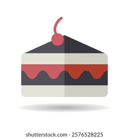 Piece of cake vector icon. Fast food sign. Graph symbol for cooking web site and apps design, logo, app, UI