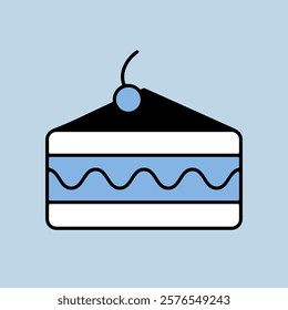 Piece of cake vector icon. Fast food sign. Graph symbol for cooking web site and apps design, logo, app, UI