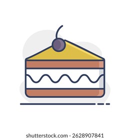 Piece of cake vector icon. Fast food sign. Graph symbol for cooking web site and apps design, logo, app, UI