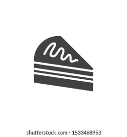 Piece of cake vector icon. filled flat sign for mobile concept and web design. Cake slice glyph icon. Symbol, logo illustration. Vector graphics