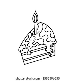 Piece of cake, vector icon for web, cards