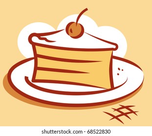 Piece of cake.  Vector illustration