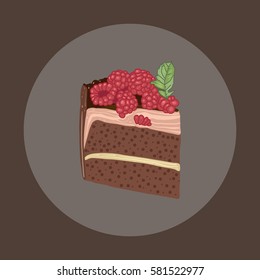 Piece of cake, vector illustration, desert, tasty food, cake