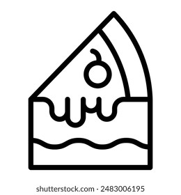 Piece Of Cake Vector Line Icon Design