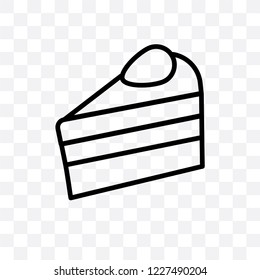 Piece of cake vector linear icon isolated on transparent background, Piece of cake transparency concept can be used for web and mobile