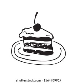 piece of cake vector sketch