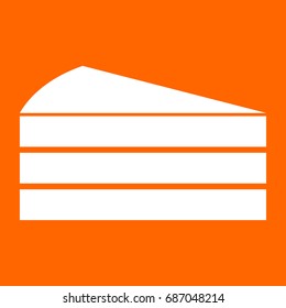 Piece of cake white icon .