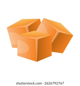 Pedaço de caramelo. Vetor ilustração ícone plano isolado no branco. Toffee.
