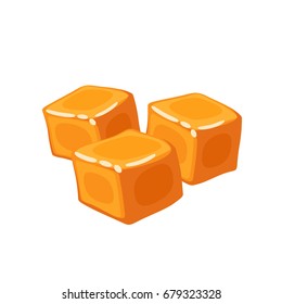 Piece Of Caramel .Vector Illustration Flat Icon Isolated On White.