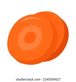 A piece of carrot isolated on background. Flat vector illustration