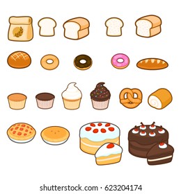 Piece cartoons set
