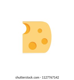 Piece of chees vector icon isolated on white background. Flat yellow milk food symbol for web site design.