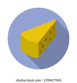 ilustración de un trozo de queso coloreado. Elemento de icono de comida coloreada para concepto móvil y aplicaciones web. Un icono detallado del queso se puede utilizar para la web y el icono móvil de la sombra larga. Vector de color simple
