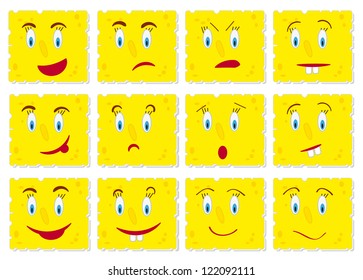 Piece of cheese cookies cartoon. Vector set.