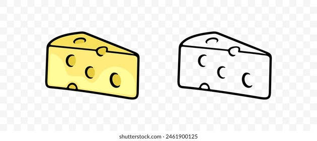 Piece of cheese, dairy and milk product, graphic design. Food and meal, cheese factory and dairy farm, vector design and illustration