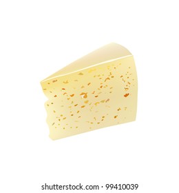 piece of cheese (EPS 8) isolated on white background