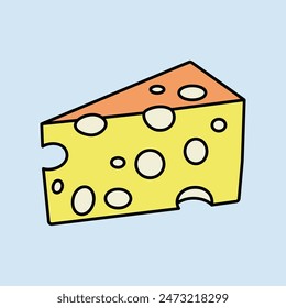 Piece of cheese flat icon. Farm animal sign. Graph symbol for your web site design, logo, app, UI. Vector illustration
