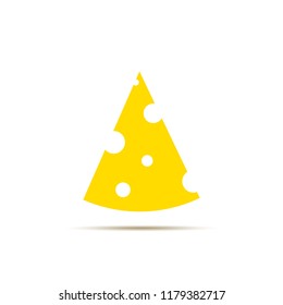 Piece of cheese. Flat vector illustration.