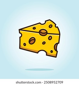 Piece of cheese. Food vector cartoon illustration