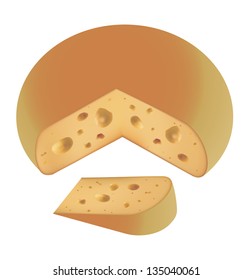 piece of cheese, fresh and fragrant