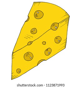 Piece Cheese Holes Vector Illustration Cheese Stock Vector (Royalty ...