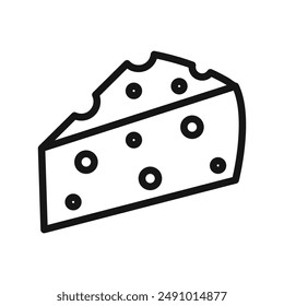 piece of cheese icon Black line art vector logo