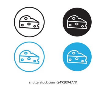 piece of cheese icon black and white vector outline sign